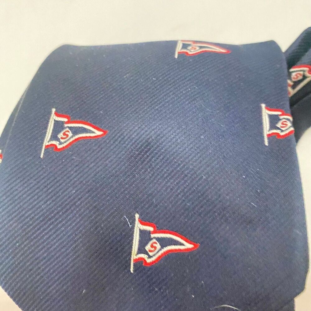 #5655 Hampton Hall Ltd Mens Navy Blue Novelty Necktie, Tie
